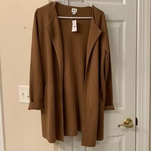 Long Brown J.Crew open sweater